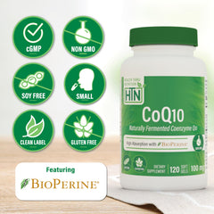 Softgels close-up highlighting CoQ10 with BioPerine