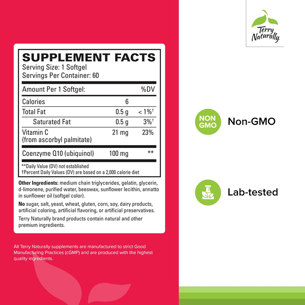Close-up of BioActive ubiquinol softgel capsule