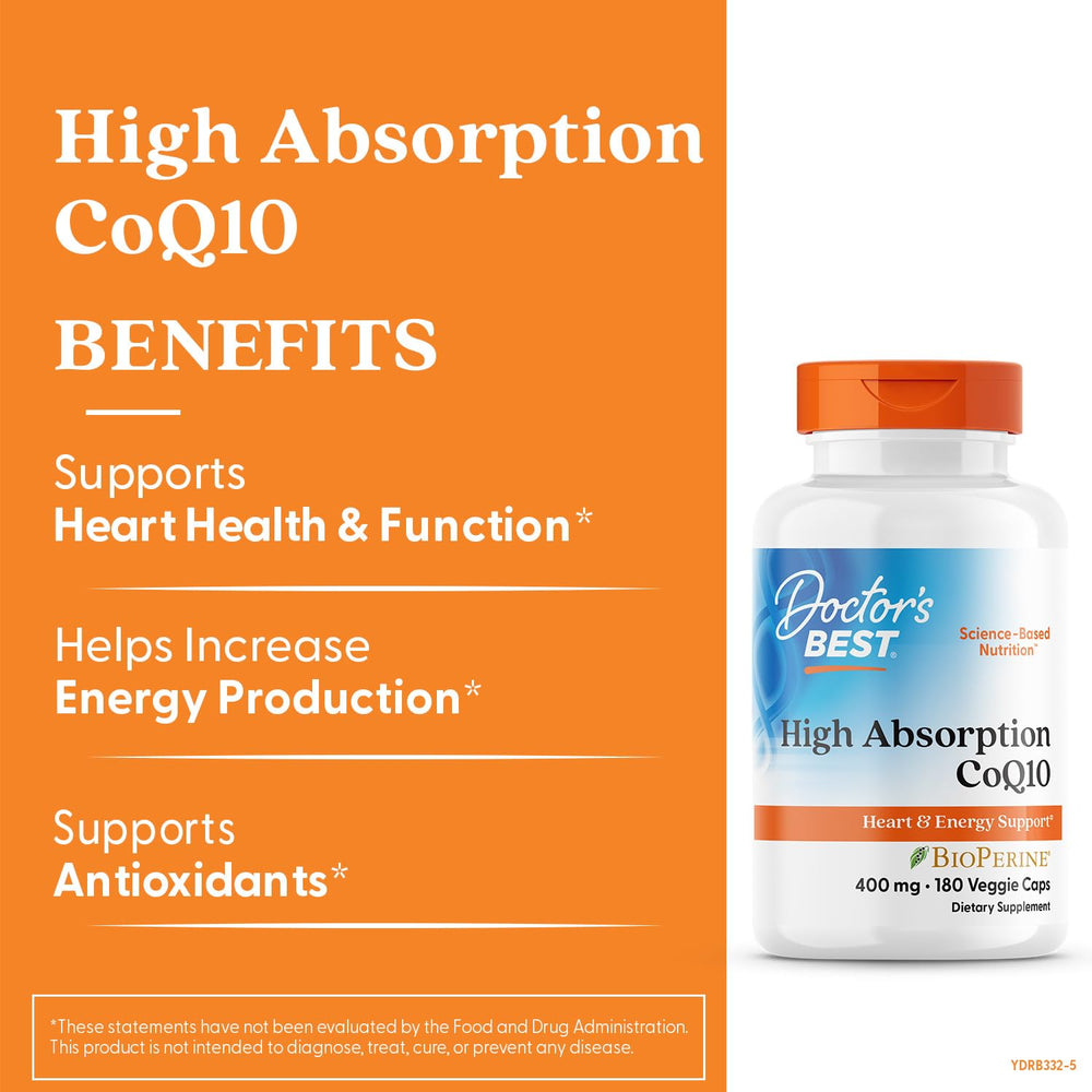 CoQ10 with Bioperine for enhanced absorption