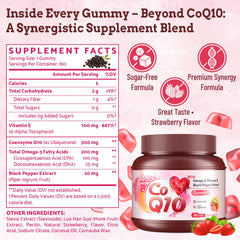 Six-month supply bottle for CoQ10 gummies