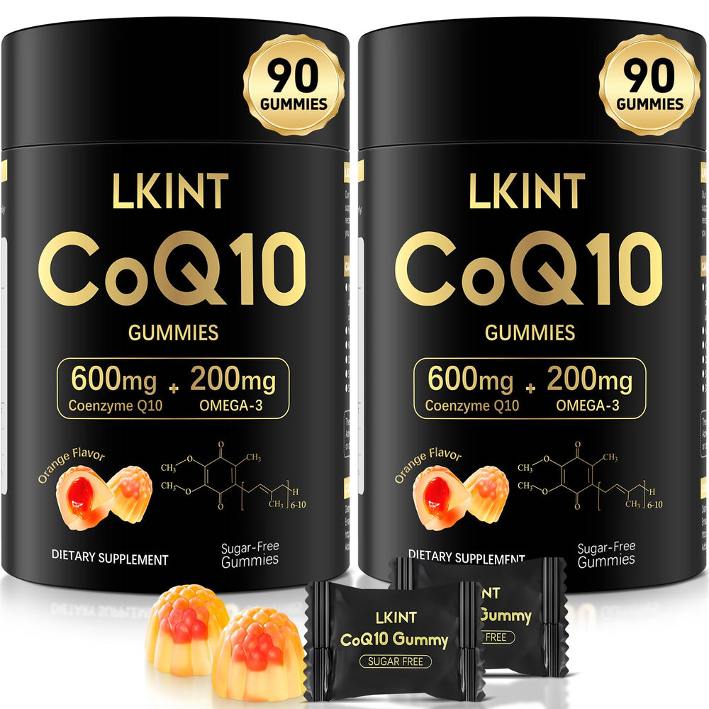 CoQ10 Gummies 600mg orange flavor front view in package