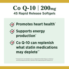 Q-Sorb CoQ-10 200 mg heart health and energy label