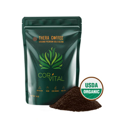 Cor-Vital Coffee Enema Fair Trade badge reflects ethical sourcing and community support.