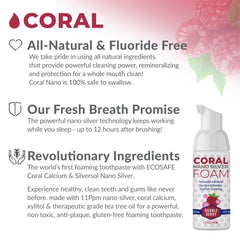 Foaming toothpaste texture highlighting coral calcium