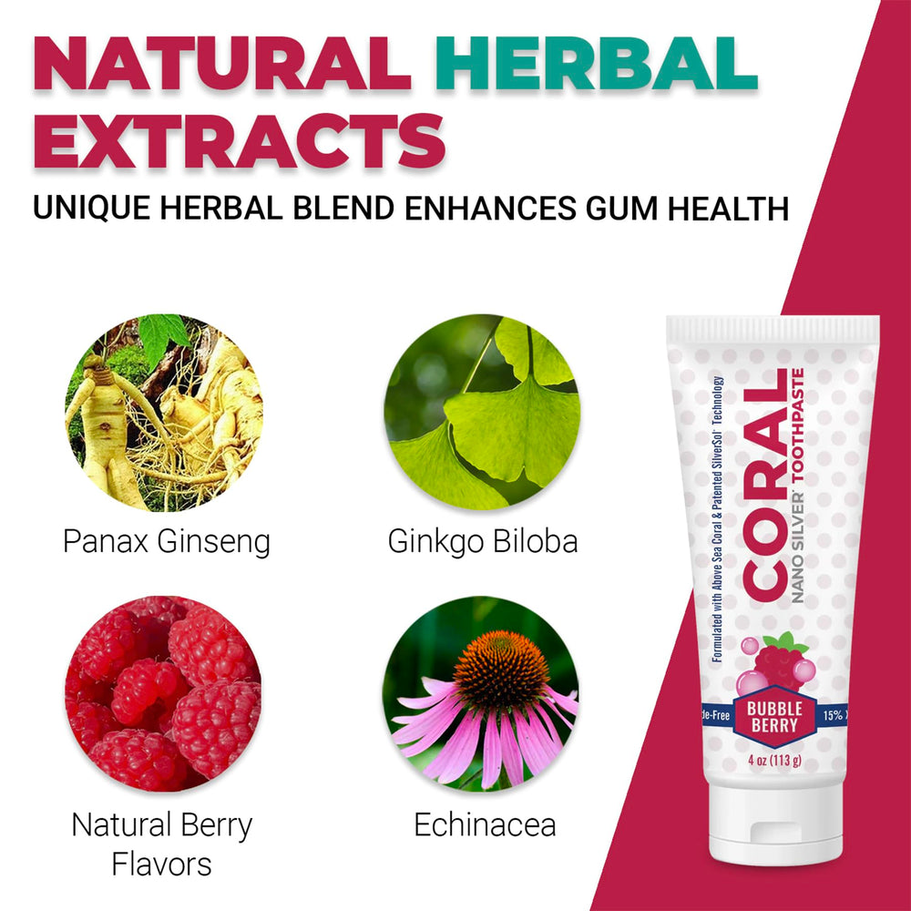 Two 4-ounce tubes forming a 2-pack of Coral Nano Silver toothpaste