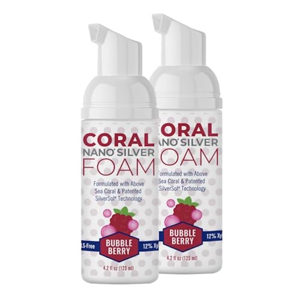 Front view of Coral Nano Silver Kids Fluoride Free Bubble Berry Toothpaste, 4 oz