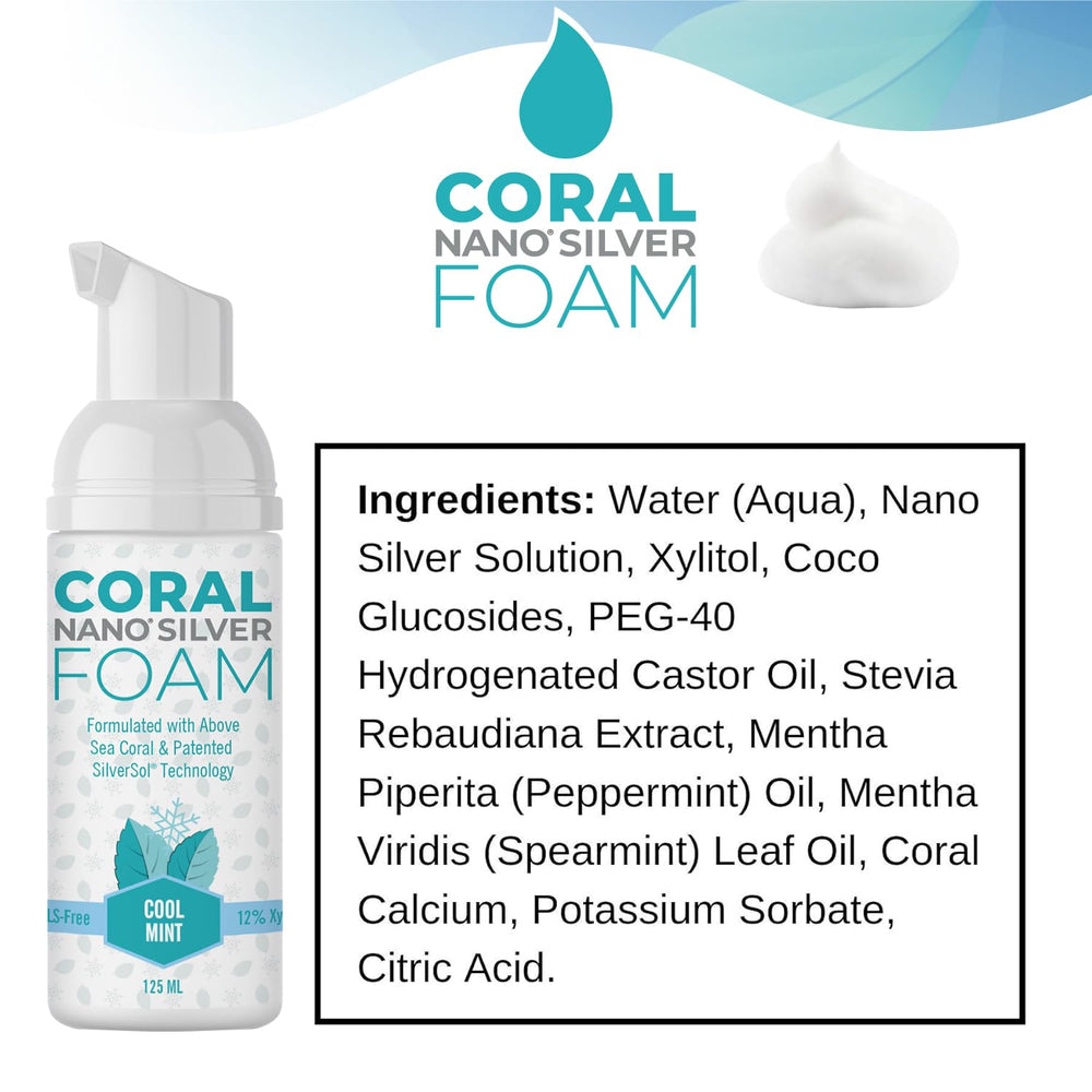 Illustration of coral calcium and nano silver ingredients