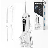 Cordless water flosser showing 300 ml reservoir