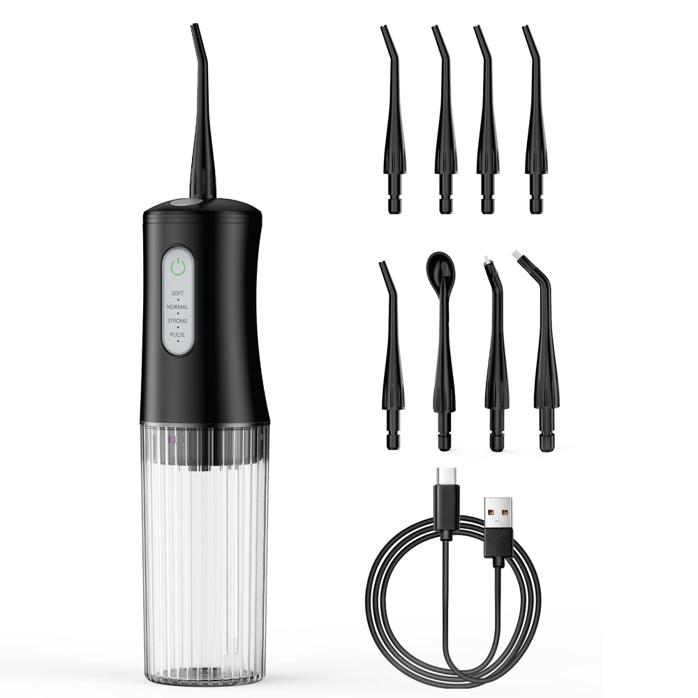 Cordless Water Flosser Black with 200ml detachable tank