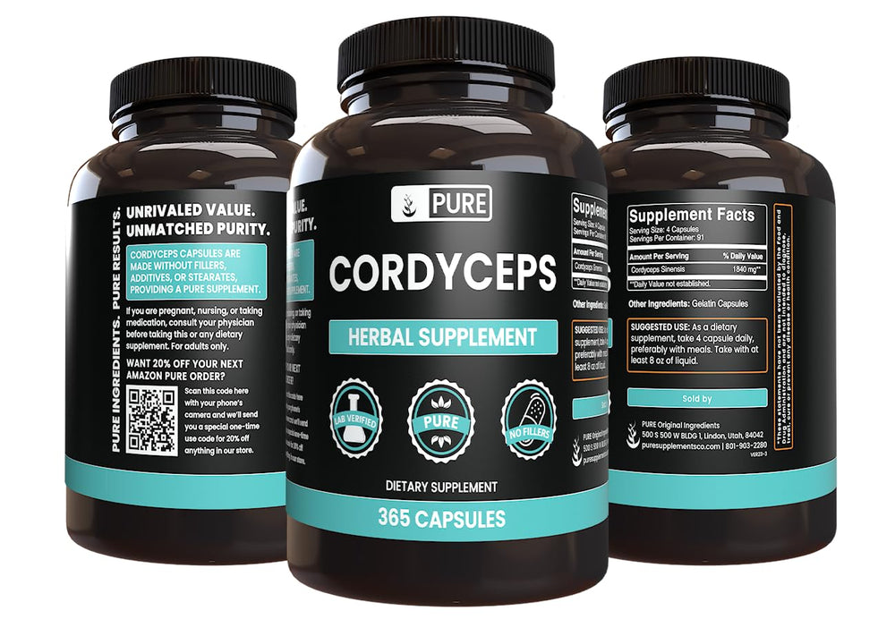 Packaging and bottle for Cordyceps capsules