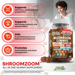 Cordyceps and Lion's Mane gummies close-up