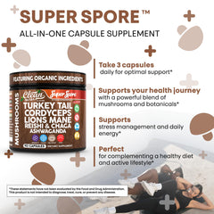 Cordyceps and tremella mushroom powders