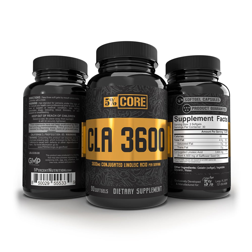 5% Nutrition Core CLA bottle - back label