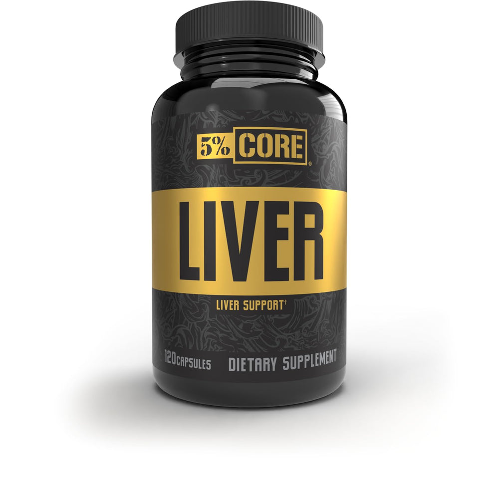 5% Core Liver Support bottle featuring NAC 1000mg and Milk Thistle 750mg