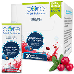 Core Med Science Liposomal Glutathione Berry 30-pack box
