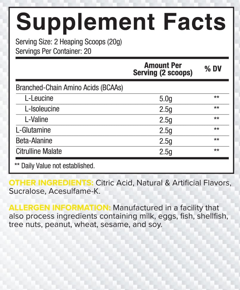 Serving bottle with nutrition facts for Lemon Drop flavor