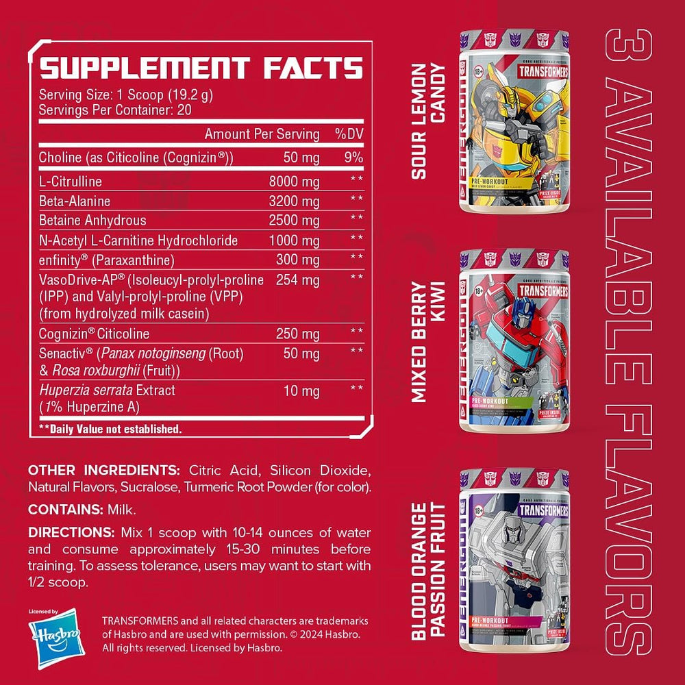 Energon Pre workout pour shows smooth energy and focus for training.