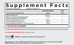 Core Nutritionals Test Vitality label closeup noting quality and U.S. manufacturing