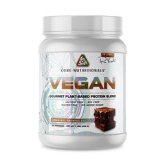 Packaging of Core VEGAN Gourmet Plant-Based Protein Blend Chocolate Brownie Batter 2 lb