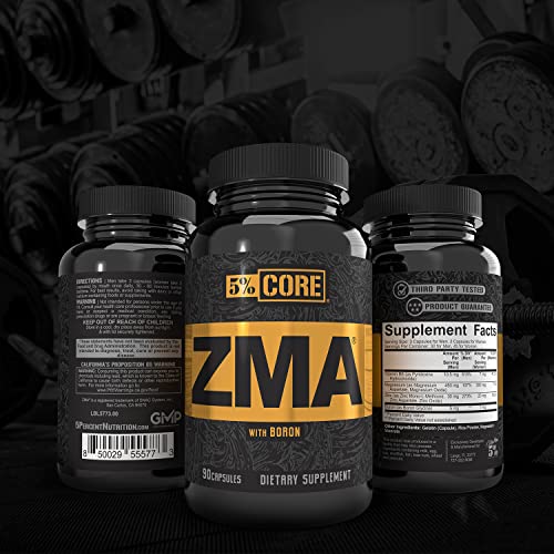 Close-up of Core ZMA Boron bottle label