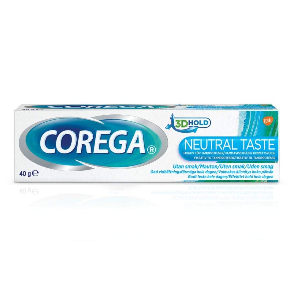 Corega Neutral 3D Hold Comfort Denture Adhesive Cream tube packaging image