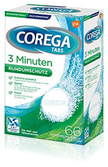 Corega denture cleaning tablets in dispensing pack