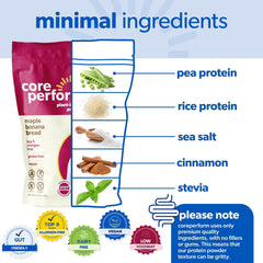 Product label highlighting vegan, sugar-free, dairy-free, gluten-free