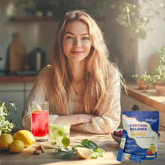 Travel-ready Cortisol Calm sticks in a gym bag