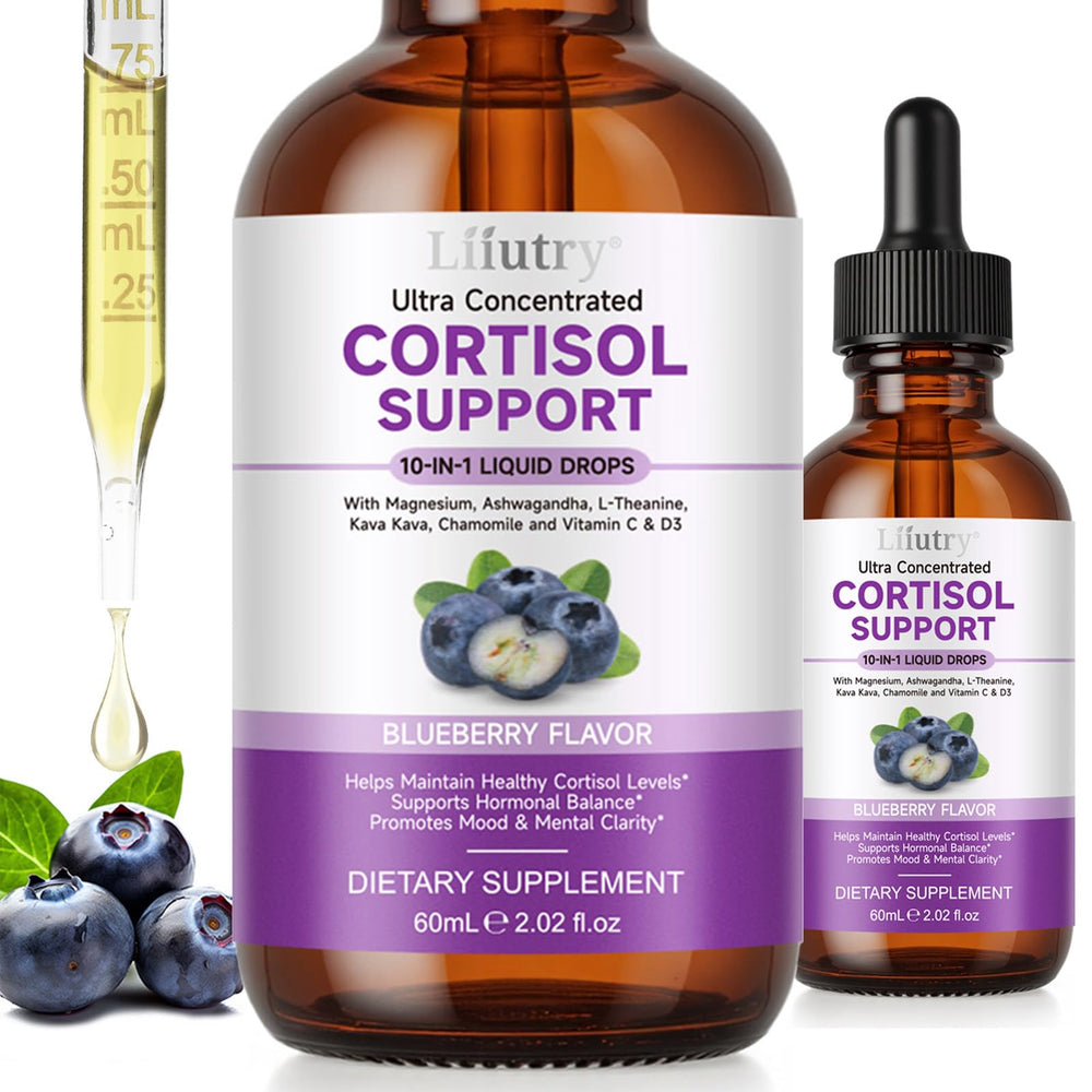 Hero shot of Cortisol 10-in-1 Detox Liquid Drops bottle