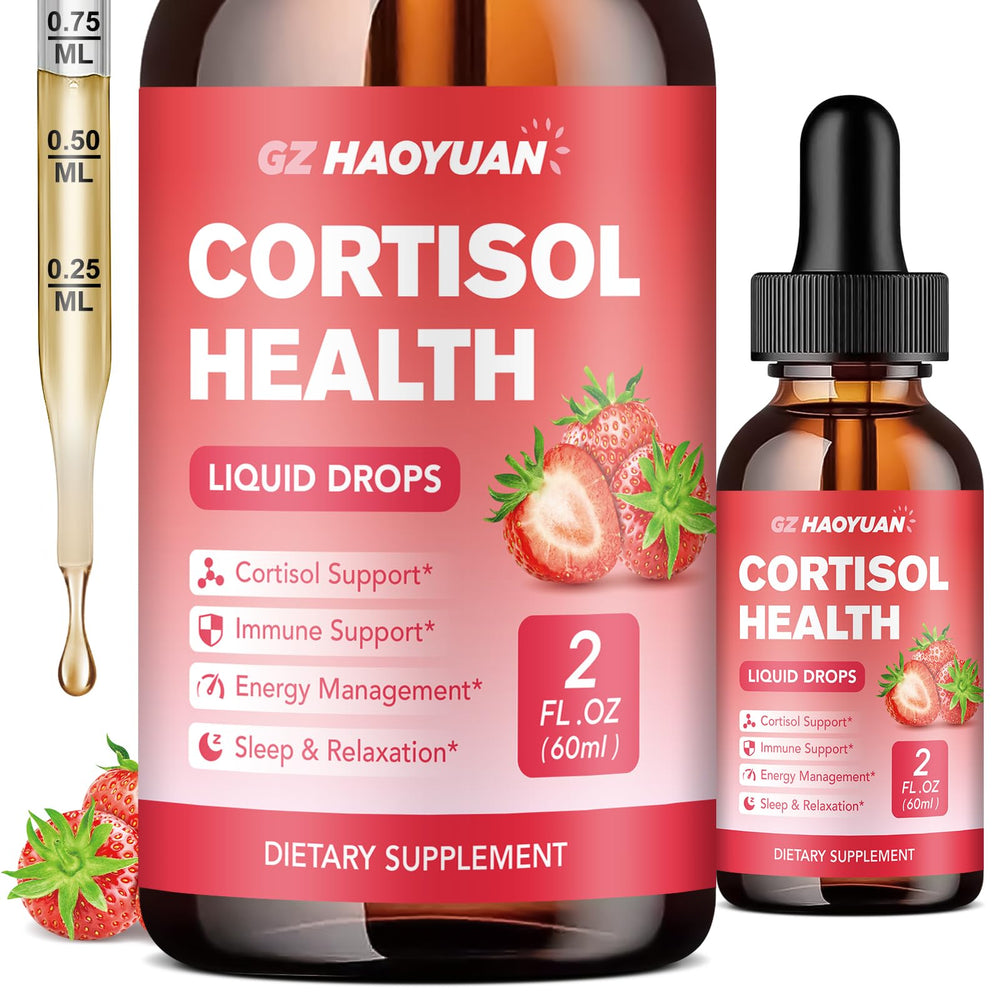 Cortisol drops strawberry packaging 2 oz