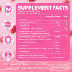 Cortisol gummies with Ashwagandha and Rhodiola ingredients
