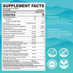 Sugar-free cortisol detox gummies with grape flavor close-up