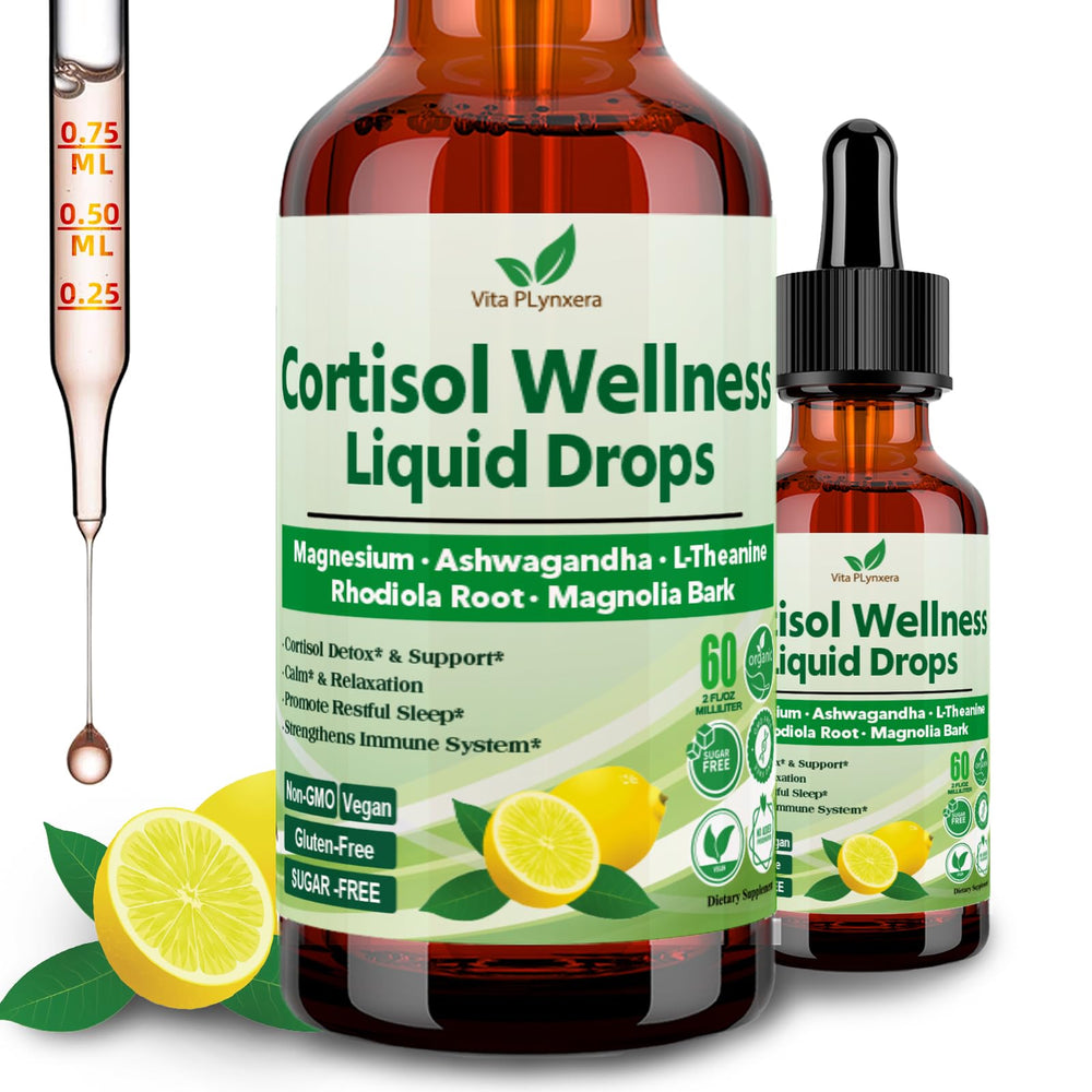 Cortisol Liquid Drops bottle - front view (60ml)