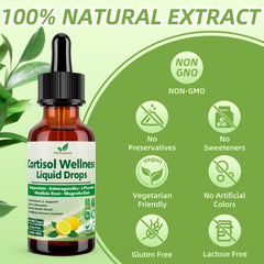 Close-up of Cortisol Liquid Drops label on the bottle