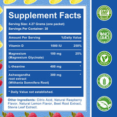 Ingredients highlight magnesium glycinate, L-Theanine, ashwagandha and vitamin D3