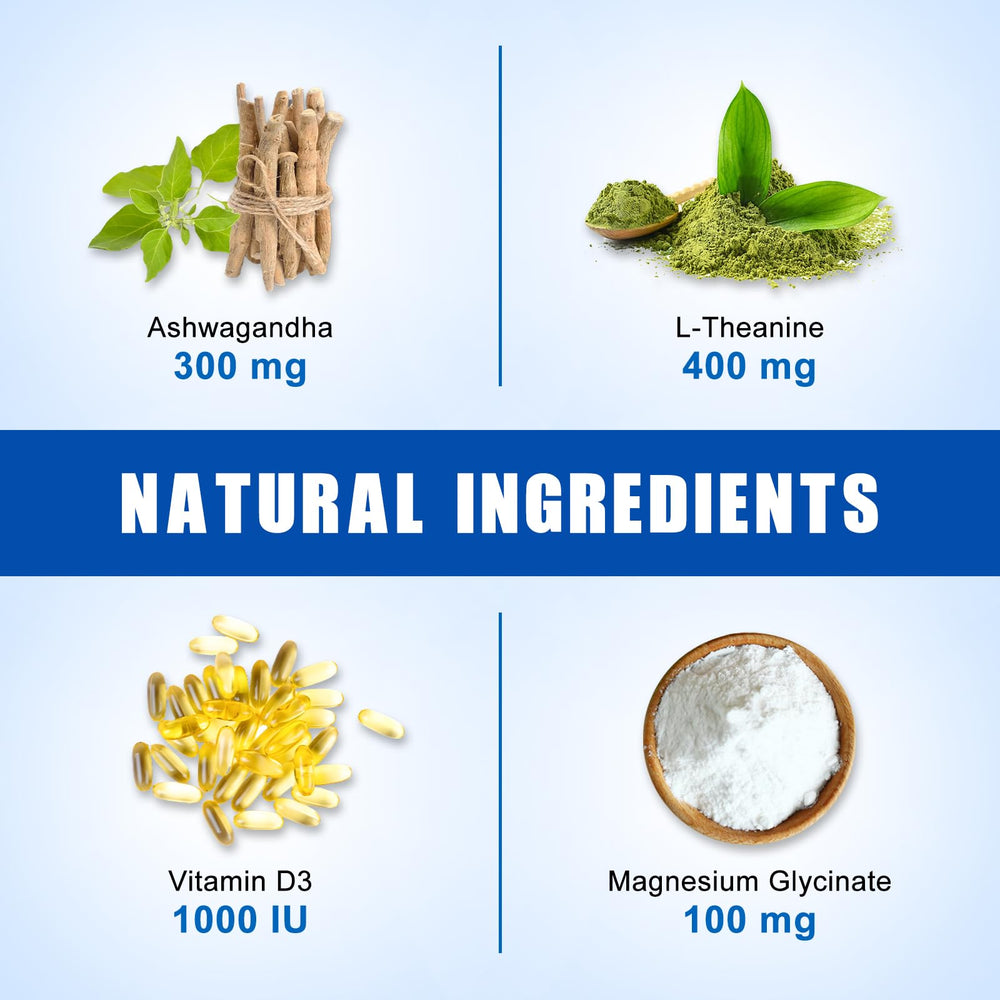 L-Theanine and Ashwagandha components in cortisol drink mix