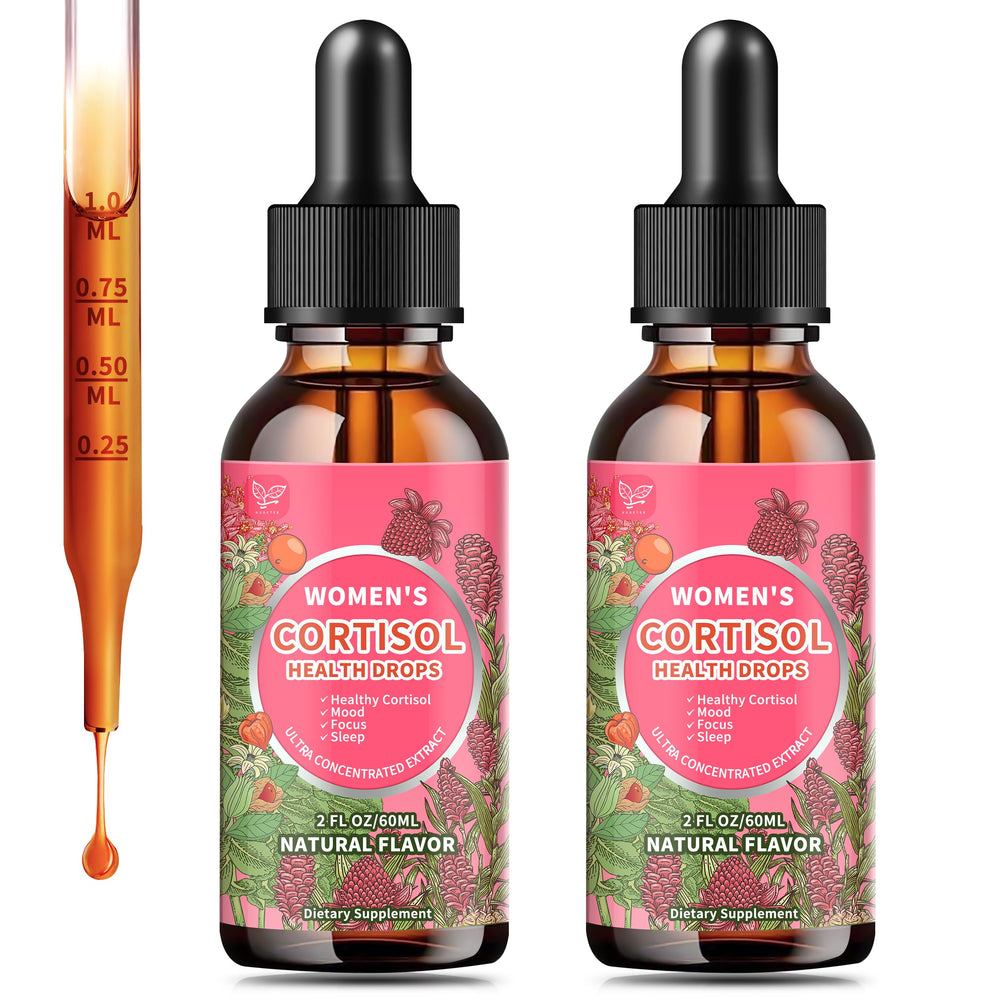 HUDETEX Cortisol Drops bottle for women on white background