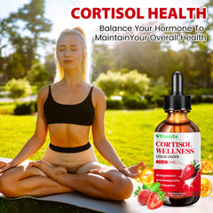 Strawberry-flavored cortisol support drops serving image