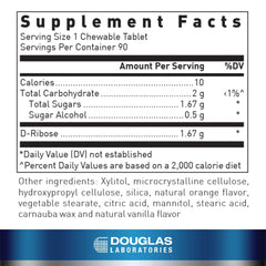 Ingredient list for Corvalen Chews showing D-Ribose
