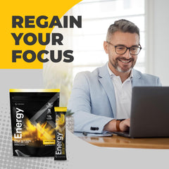 CorVive Energy ashwagandha root component showcased for calm focus during tasks.