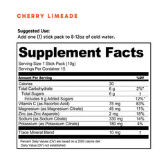 Serving glass with CorVive Hydrate Cherry Limeade