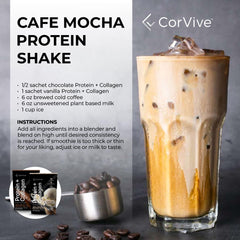 CorVive nutrition facts label highlights 23 g total protein per serving for balanced intake.