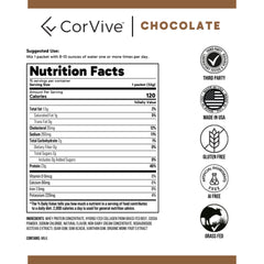 CorVive Protein + Collagen Powder packaged tub on kitchen counter.