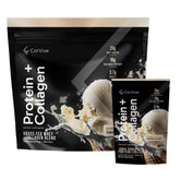 CorVive Protein + Collagen Powder vanilla packaging highlights convenient daily protein for active lifestyles.