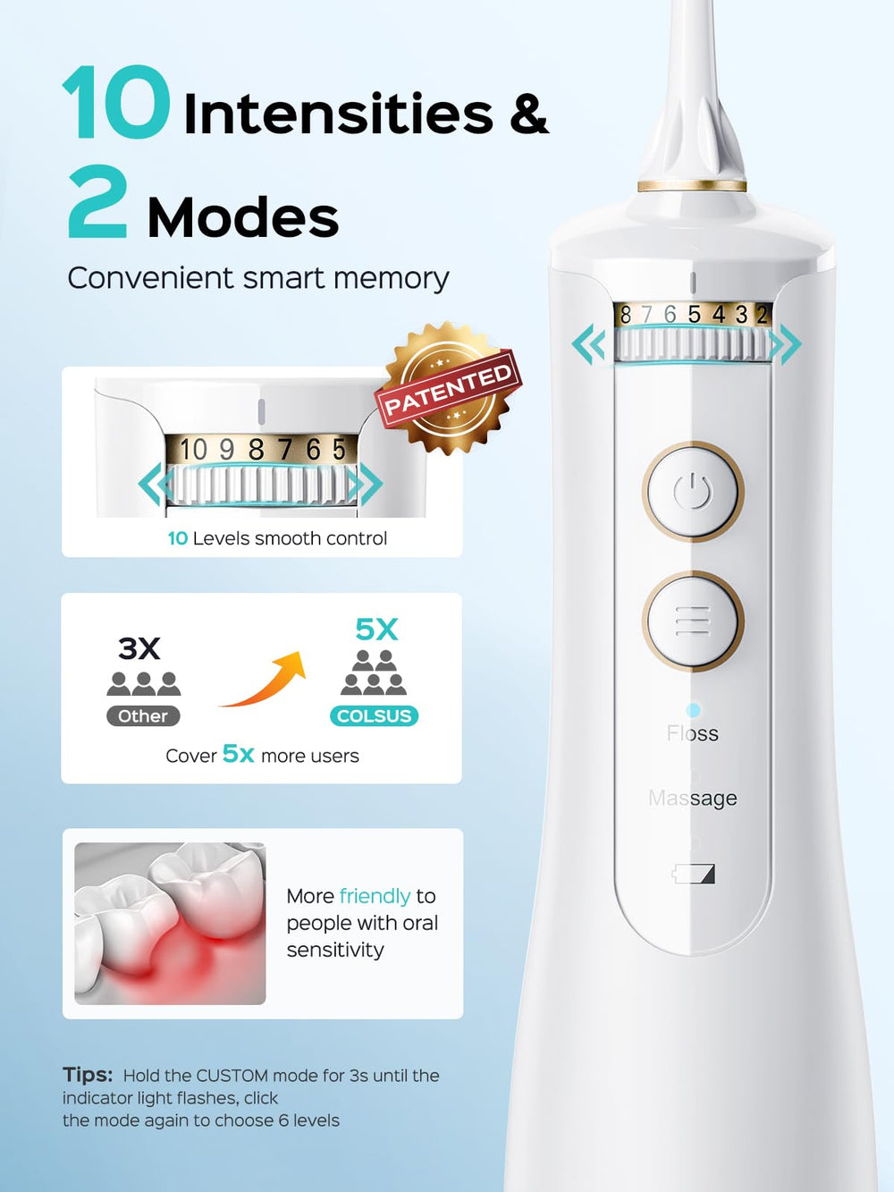 Dual-stream technology for deeper cleaning between teeth
