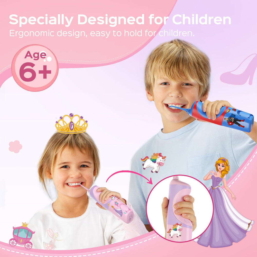 Child-friendly stickers for decorating the flosser