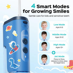 Graphic of four flossing modes: gentle, standard, deep clean, on-demand jet