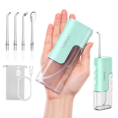 Lifestyle scene showing COSLUS flosser on the go