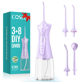 COSLUS Purple Water Dental Flosser with 300ml tank