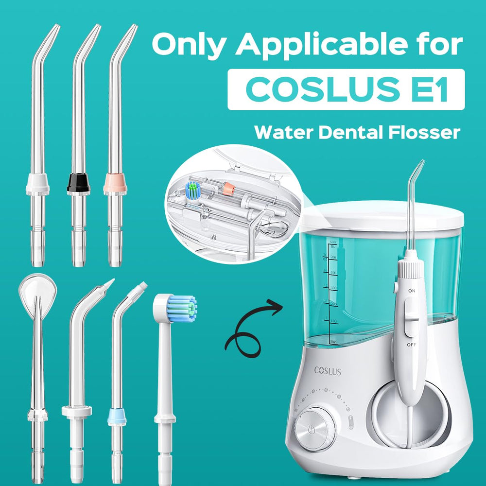 Packaging of COSLUS replacement heads for Water Dental Flosser E1